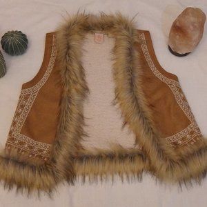 Fur Faux Tan Vest